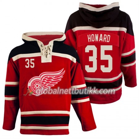Detroit Red Wings Jimmy Howard 35 Rød Sawyer Hooded Sweatshirt - Herre